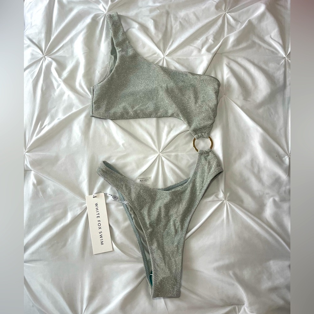 White Fox Silver Sparkle Swimsuit